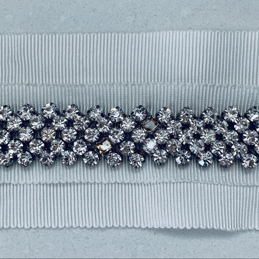 Grosgrain Beaded Bridal Sash Ivory - Picture 8 of 10